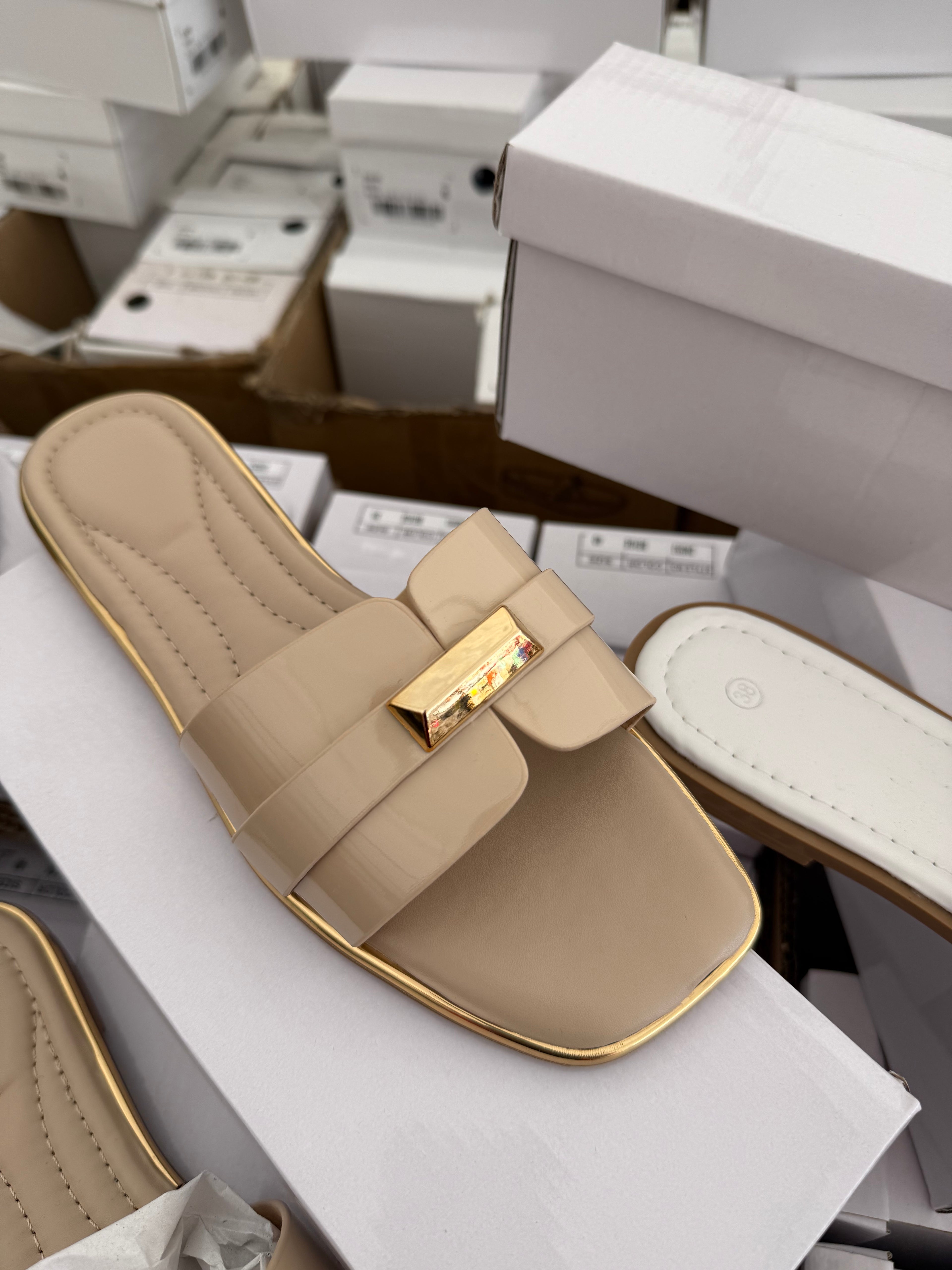 Women's Slides - Beige