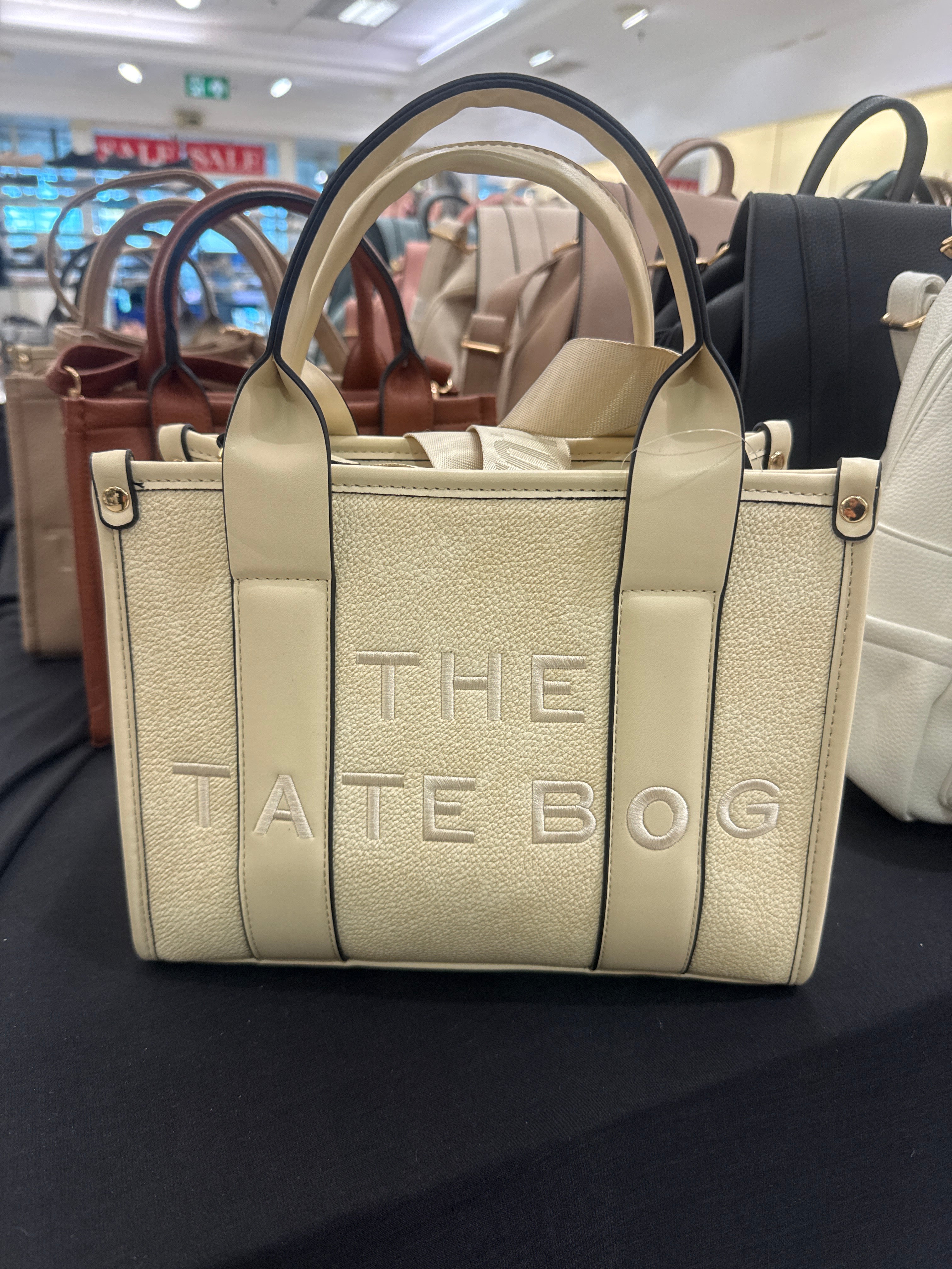 Embroidered Tote Bag Small - Beige