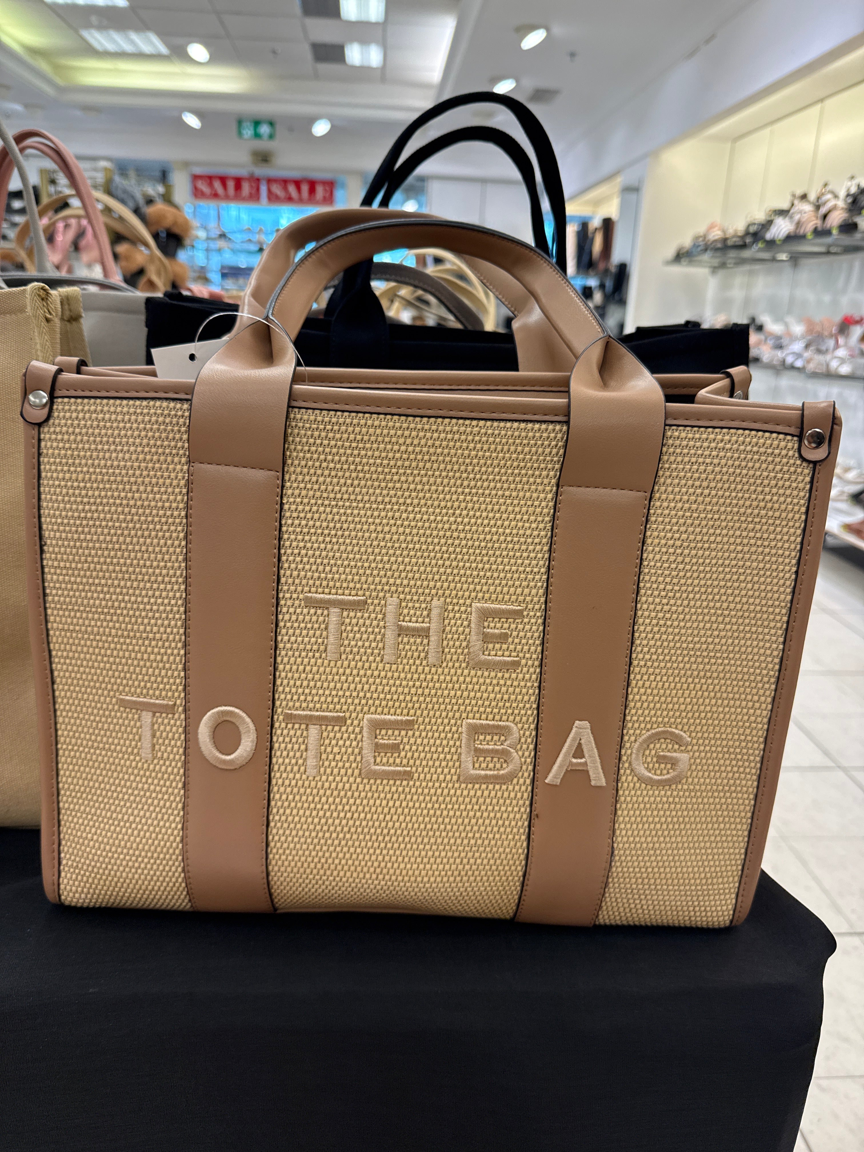 Woven Tote Bag Large - Apricot