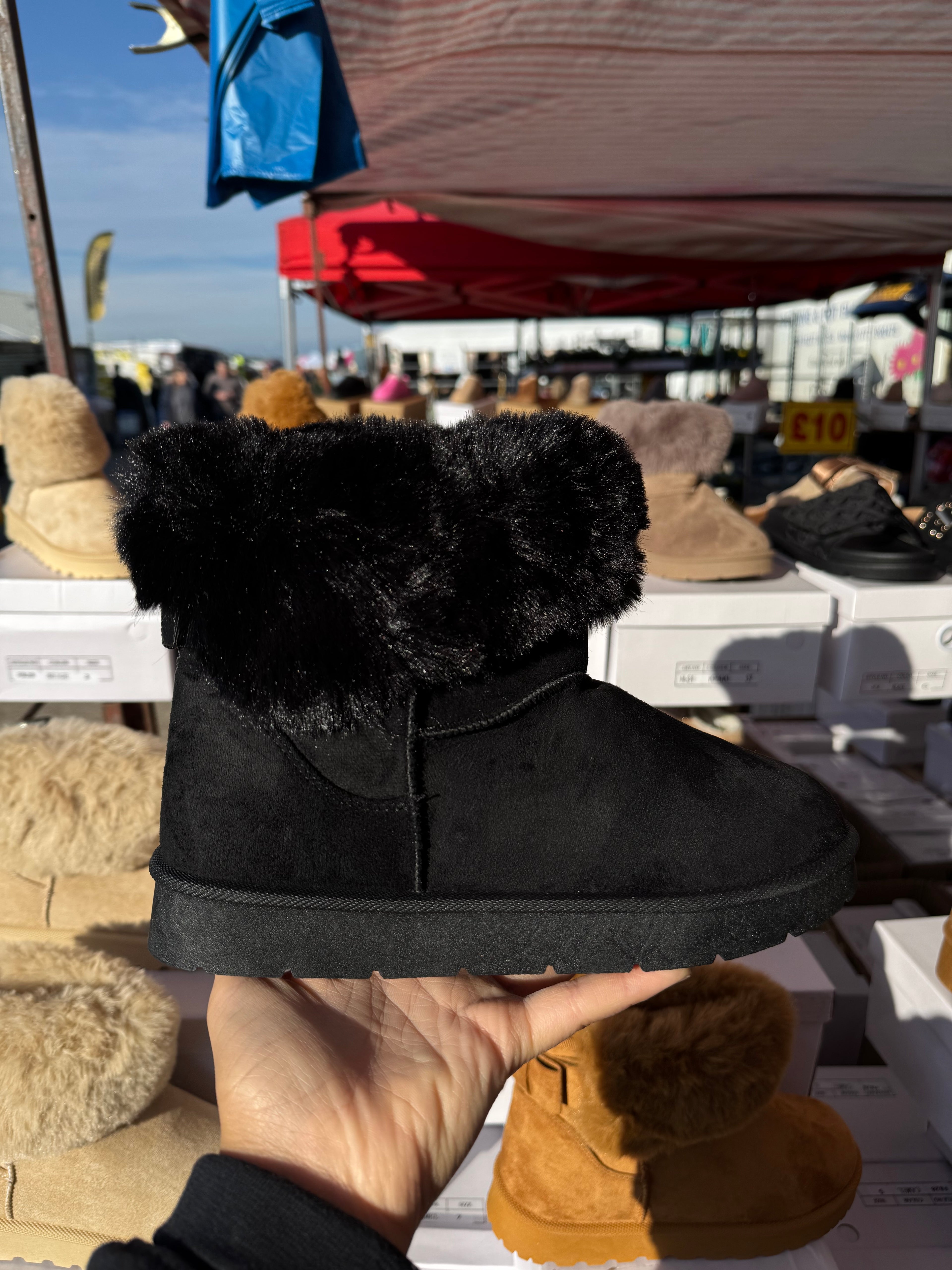 Ladies Ankle Boots Women Fur Lined Snug Winter Warm Collar Shoes UK 3 4 5 6 7 8