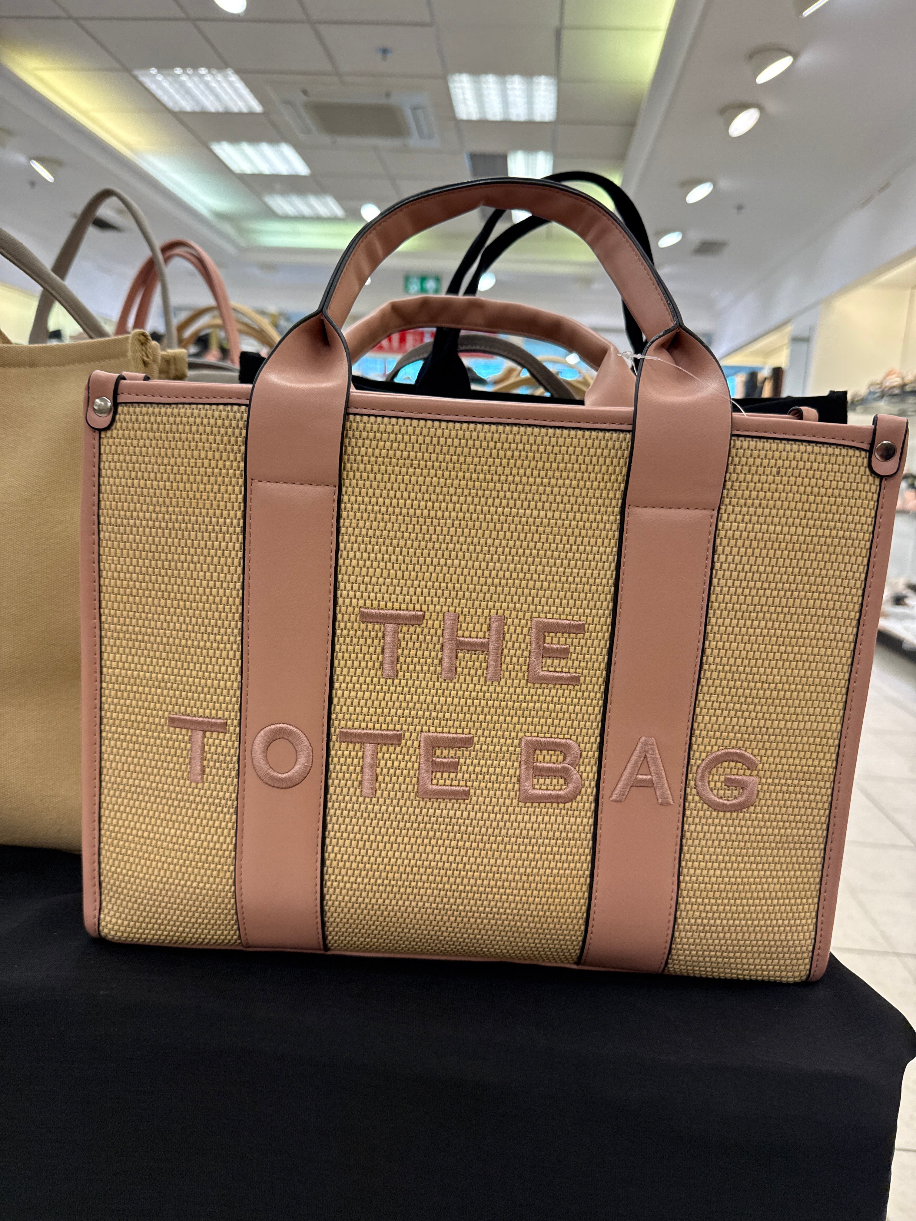 Woven Tote Bag Large - Pink