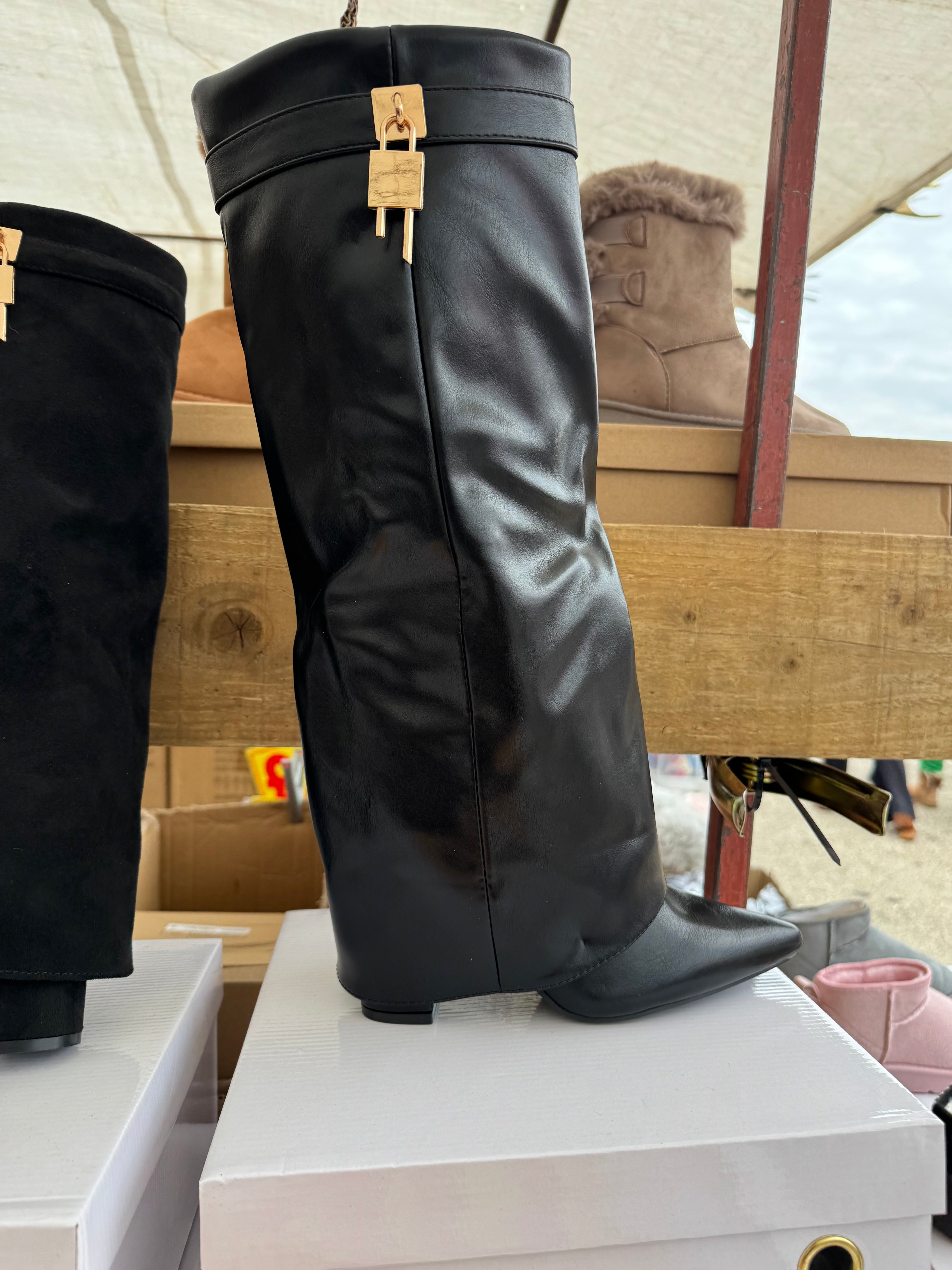 Fold over Lock Boots - Long Boots