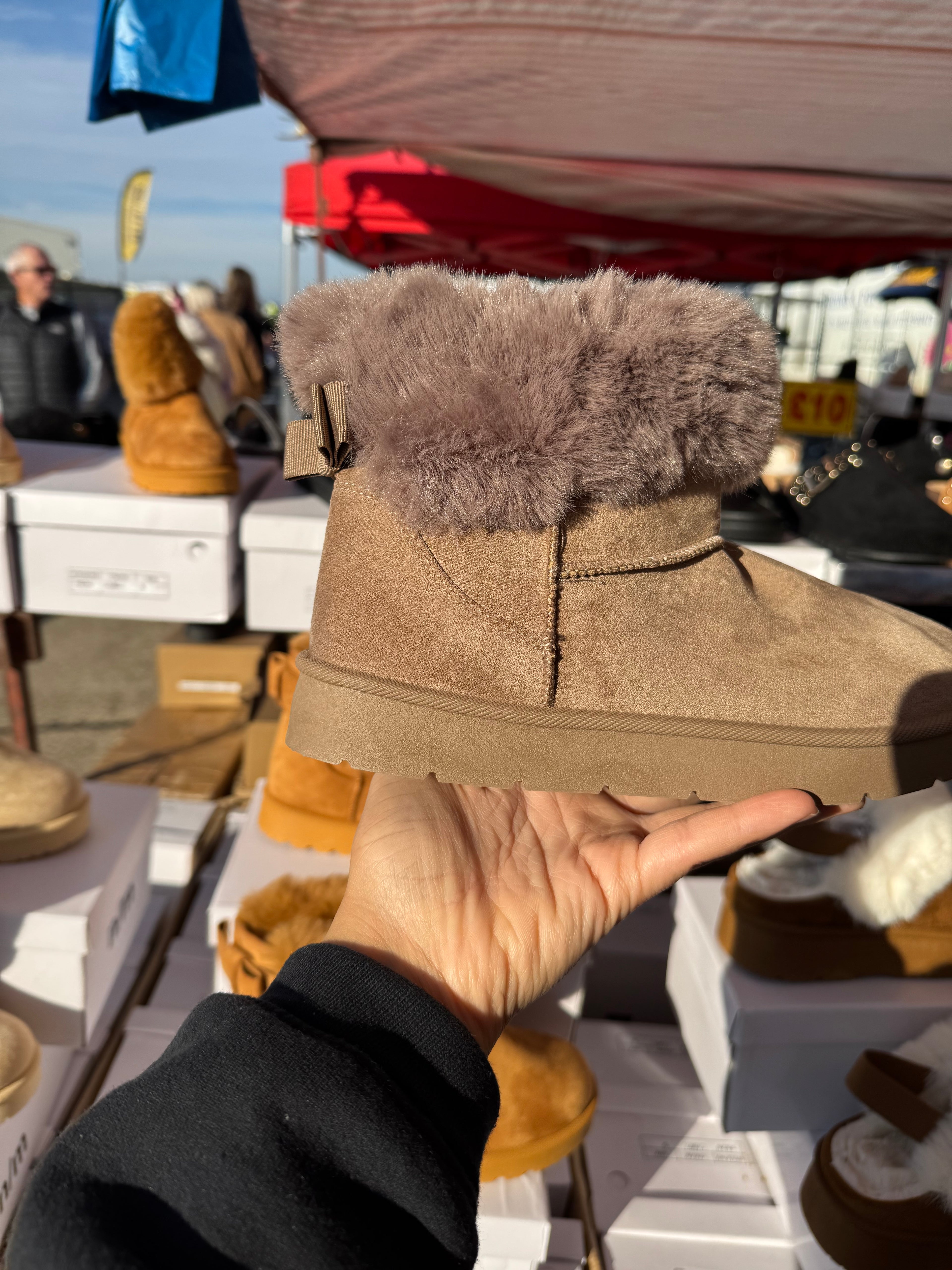 Ladies Ankle Boots Women Fur Lined Snug Winter Warm Collar Shoes UK 3 4 5 6 7 8