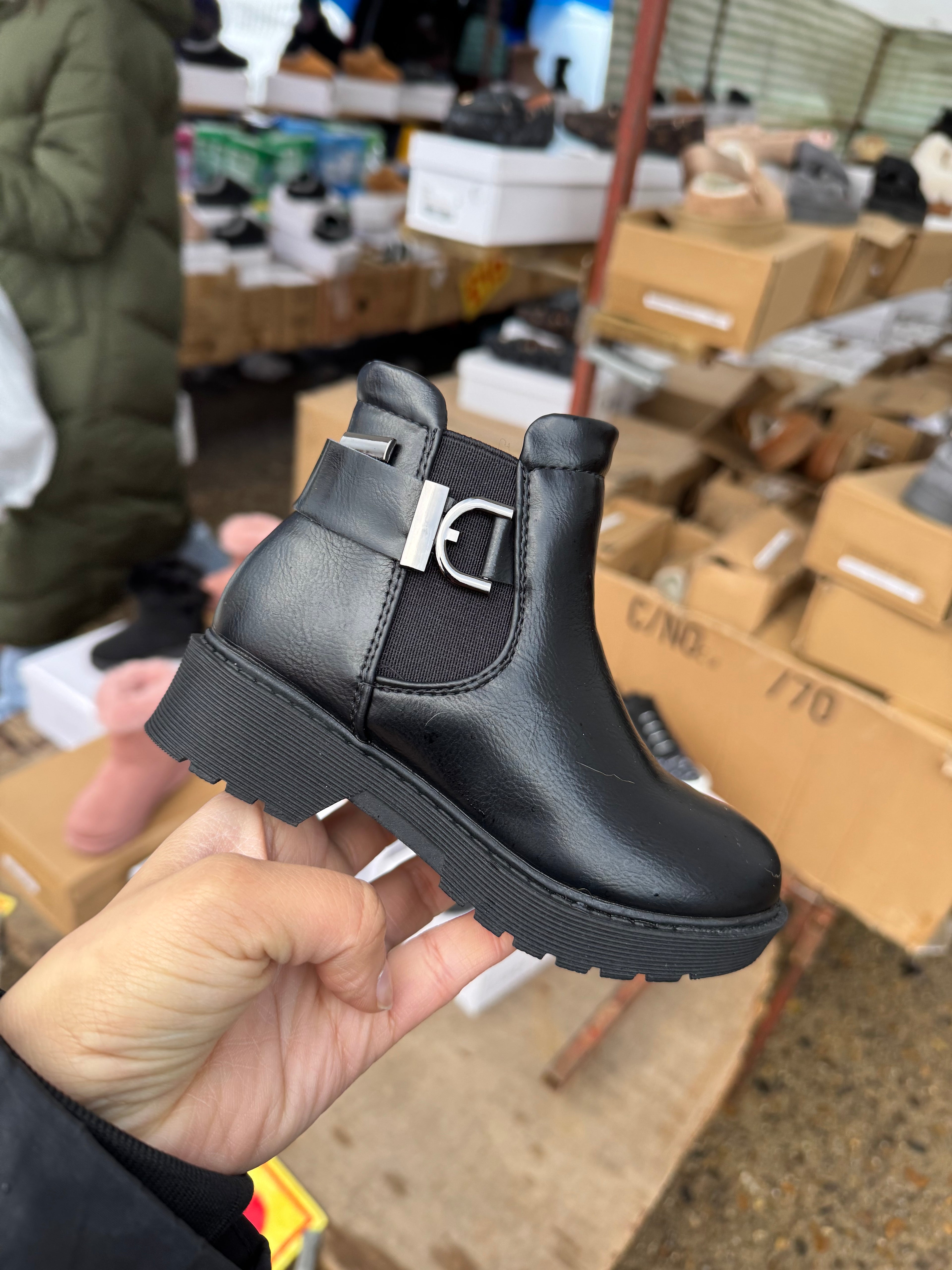 Black girls Shoes with zip