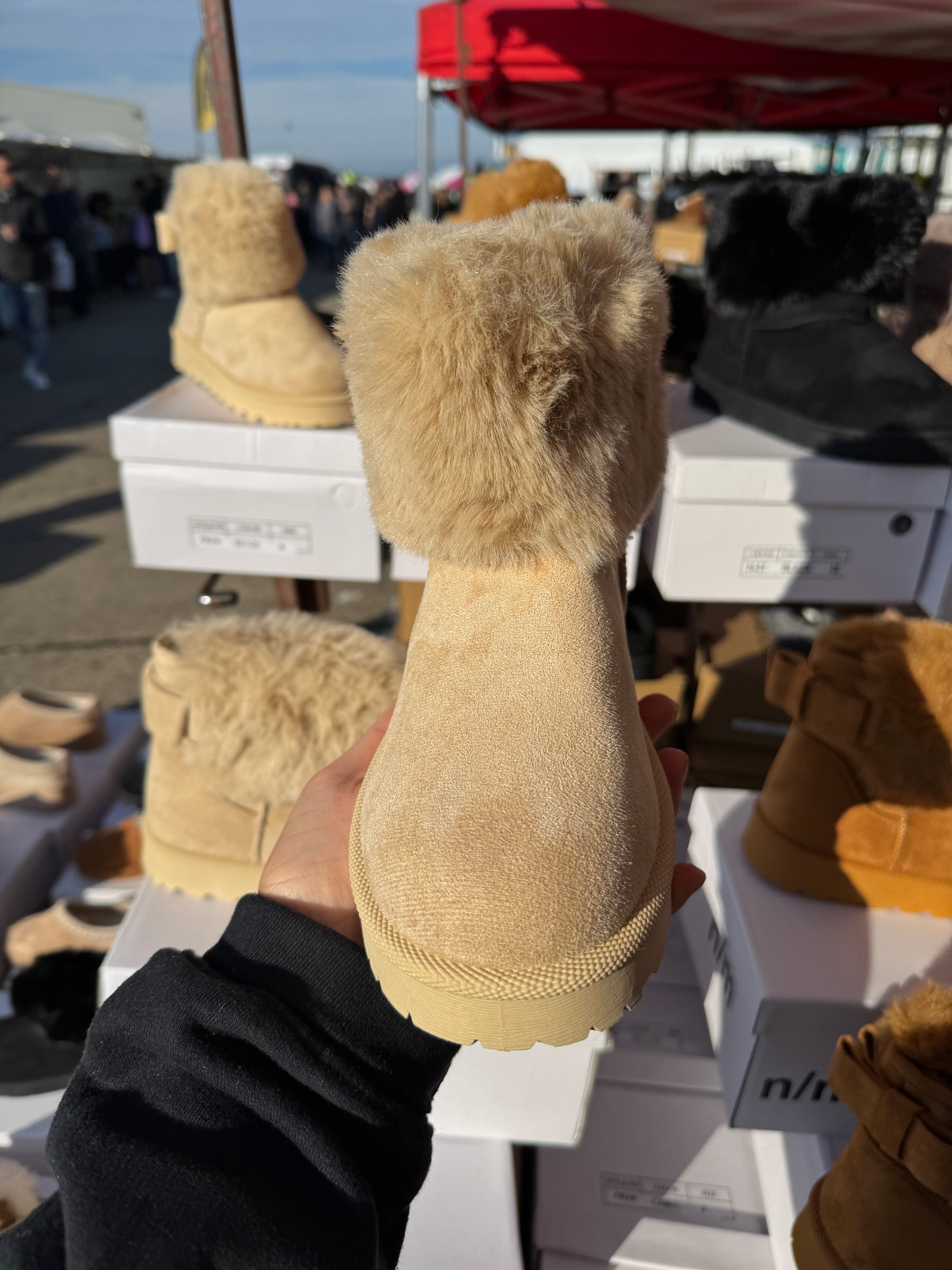 Ladies Ankle Boots Women Fur Lined Snug Winter Warm Collar Shoes UK 3 4 5 6 7 8