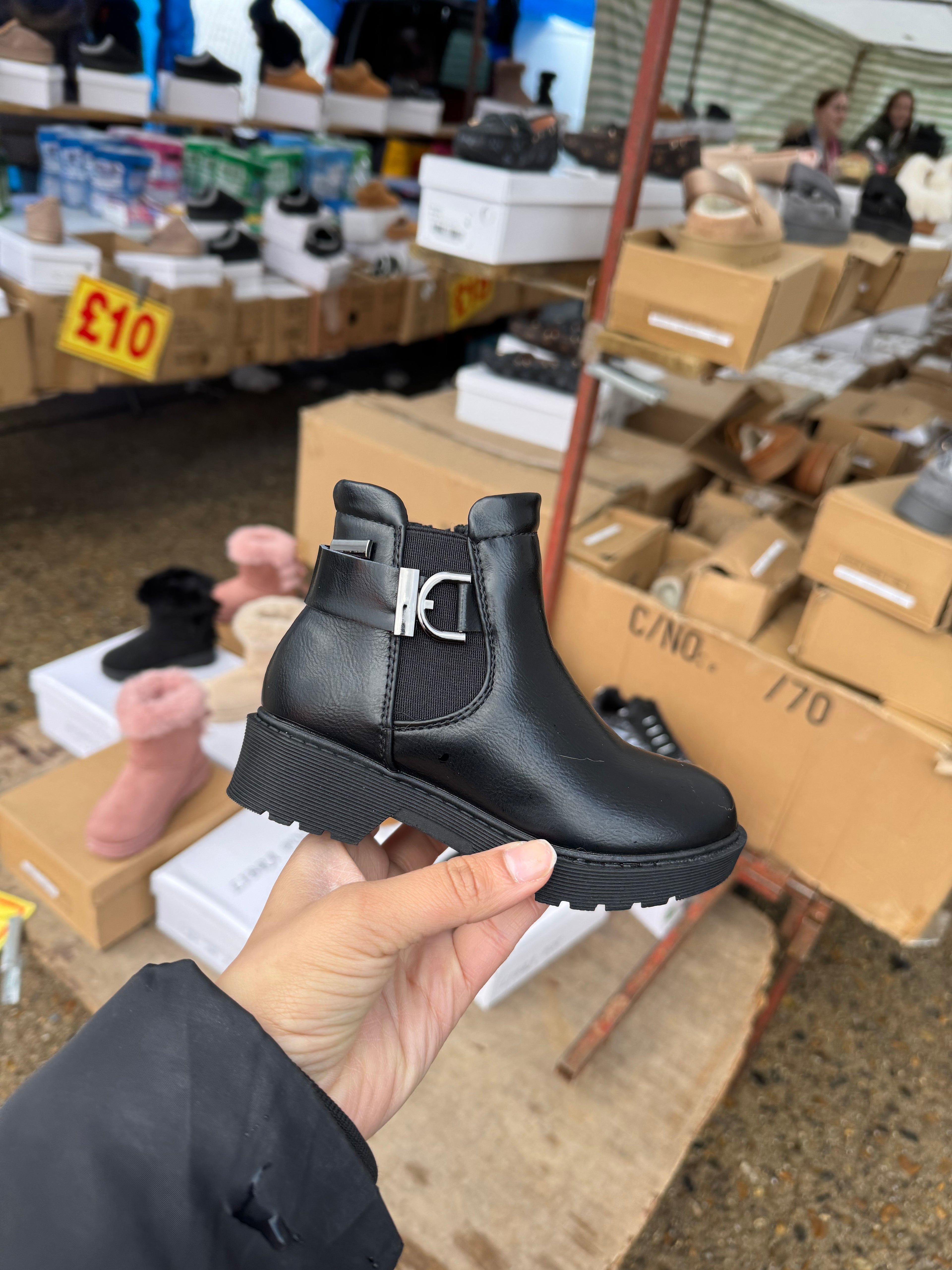 Black girls Shoes with zip