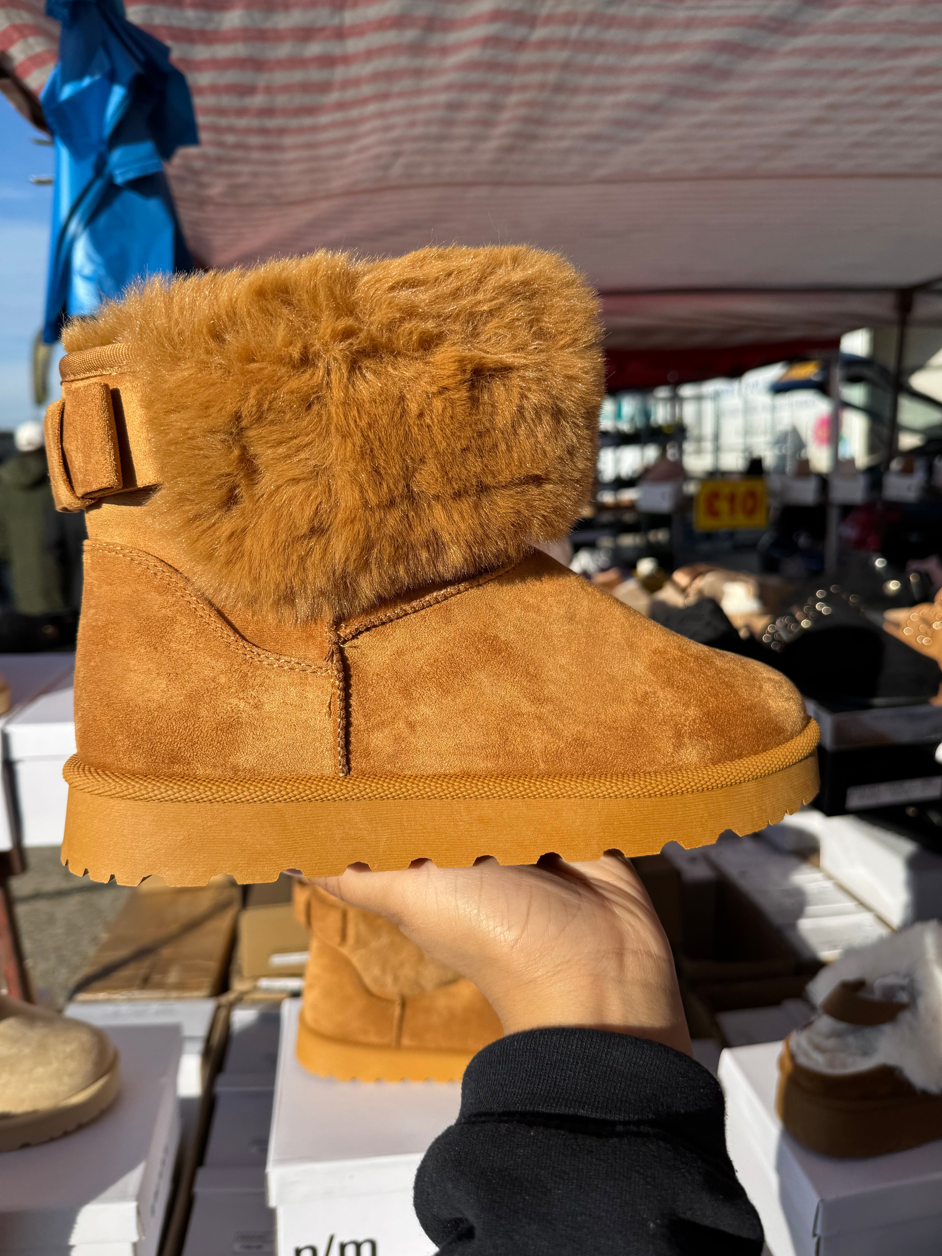 Ladies Ankle Boots Women Fur Lined Snug Winter Warm Collar Shoes UK 3 4 5 6 7 8