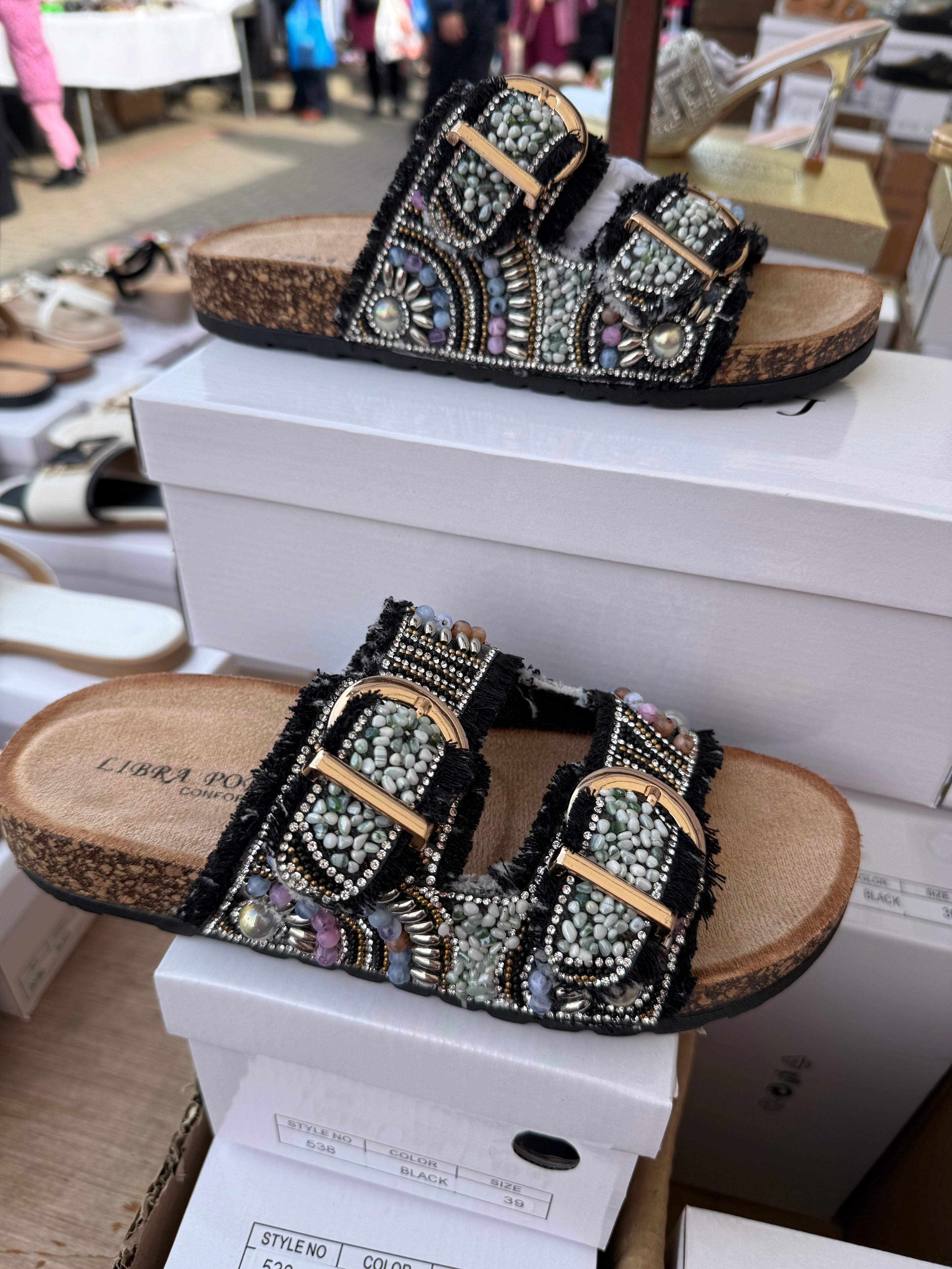 Embellished Sliders 5 - Black