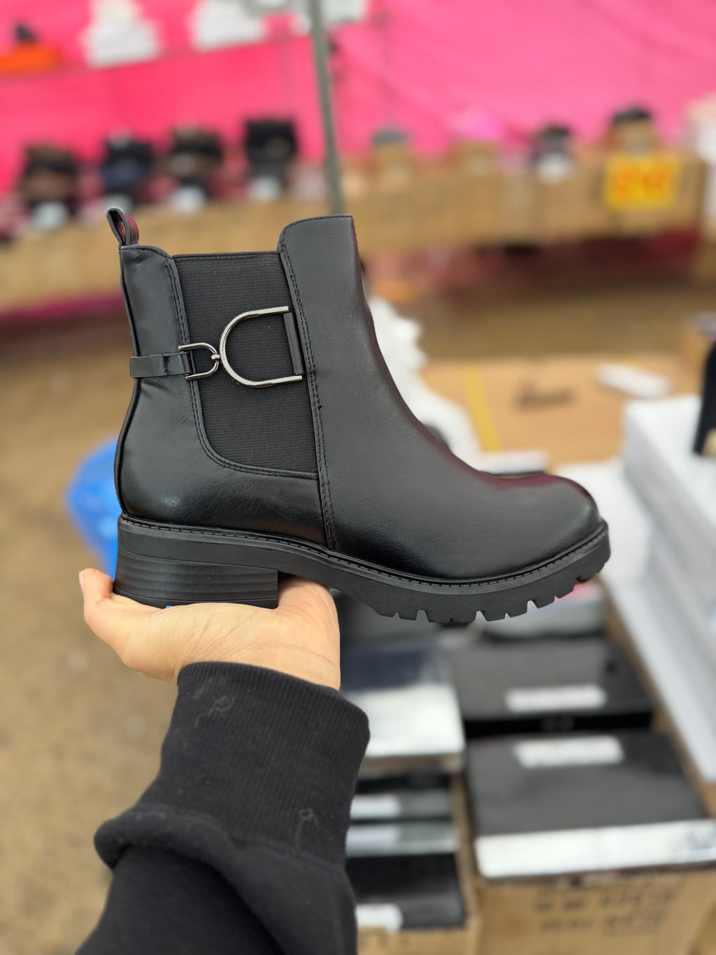 black ladies ankle boots