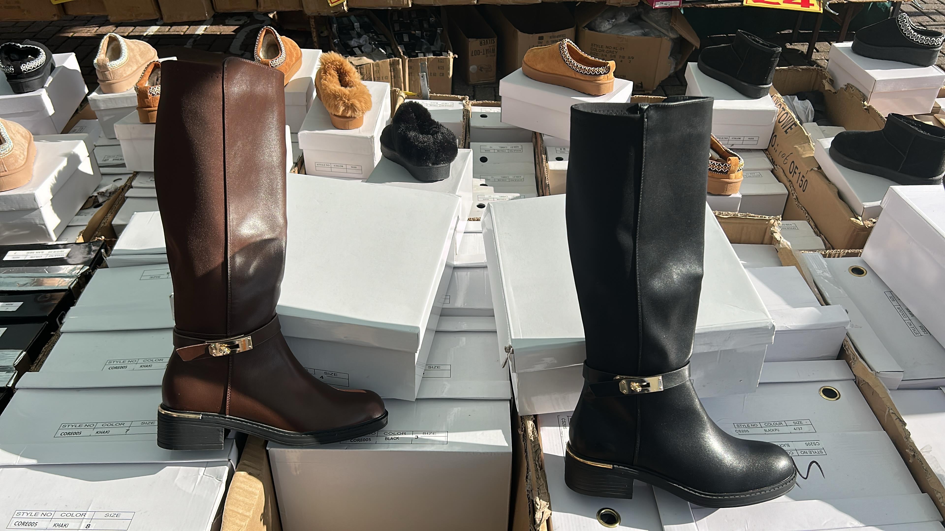 Ladies long riding boots in black or brown