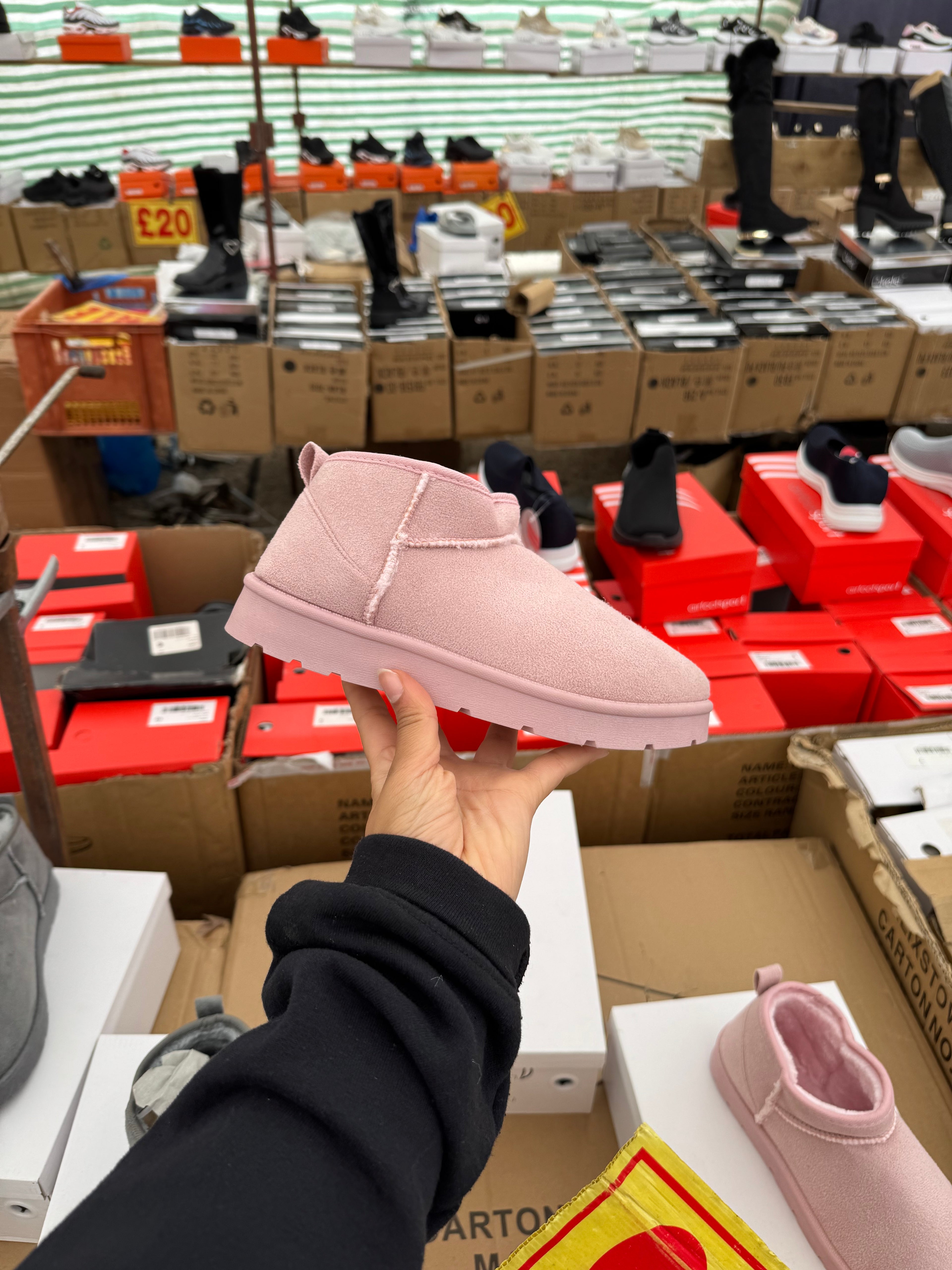 chesnut ankle boots fluffy lined pink