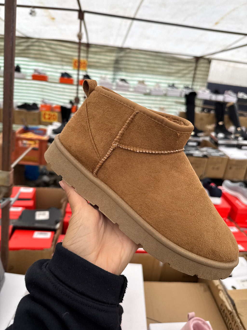 chesnut ankle boots fluffy lined